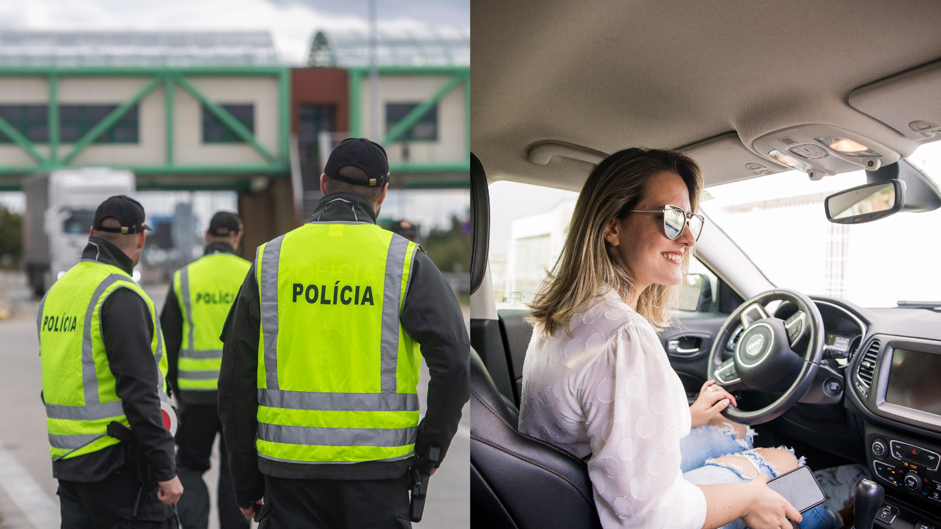 polícia, šoferi, auto