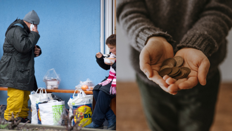 Bezdomovci a drobné v rukách