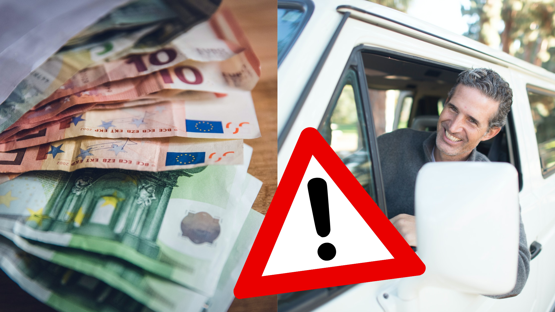 Peniaze v obálke a vodič v aute