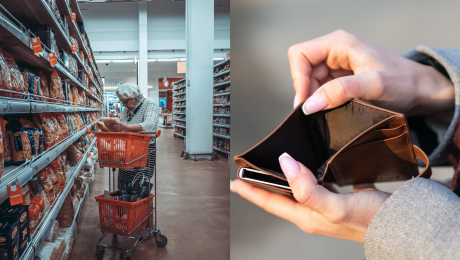 Dôchodkyňa na nákupoch a prázdna peňaženka