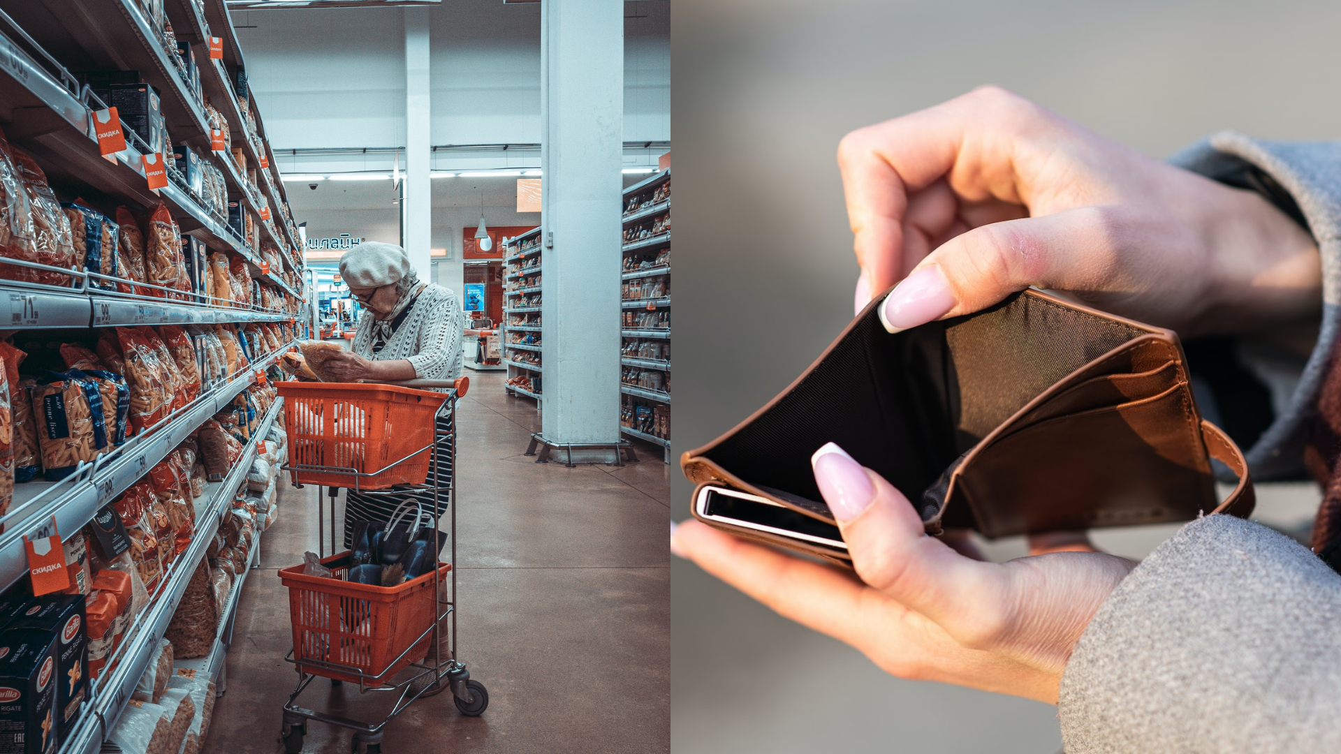 Dôchodkyňa na nákupoch a prázdna peňaženka