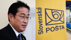 Japonský premiér Kišida a triediacej linky v priestoroch budovy Slovenskej pošty
