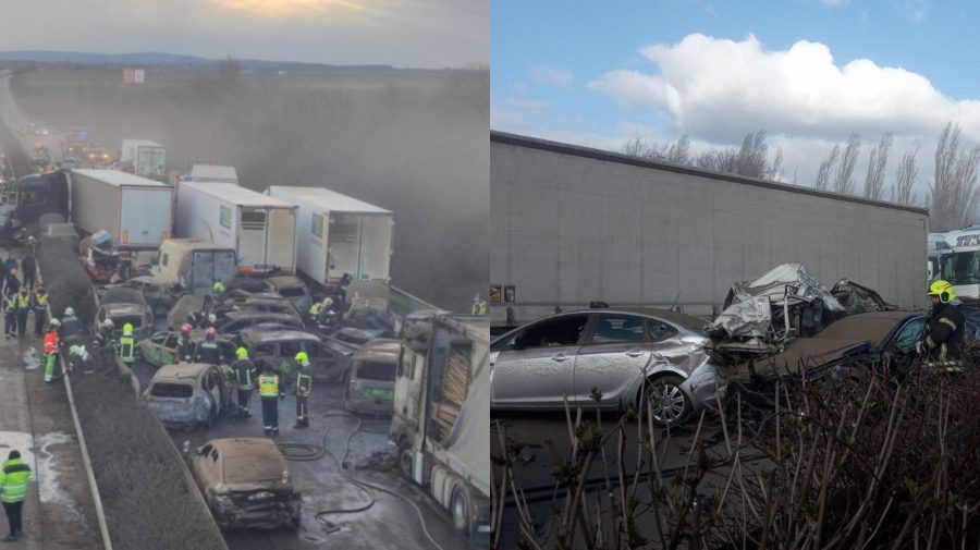 Hromadná nehoda na diaľnici v Maďarsku. Zhorelo 21 áut, hlásia obete