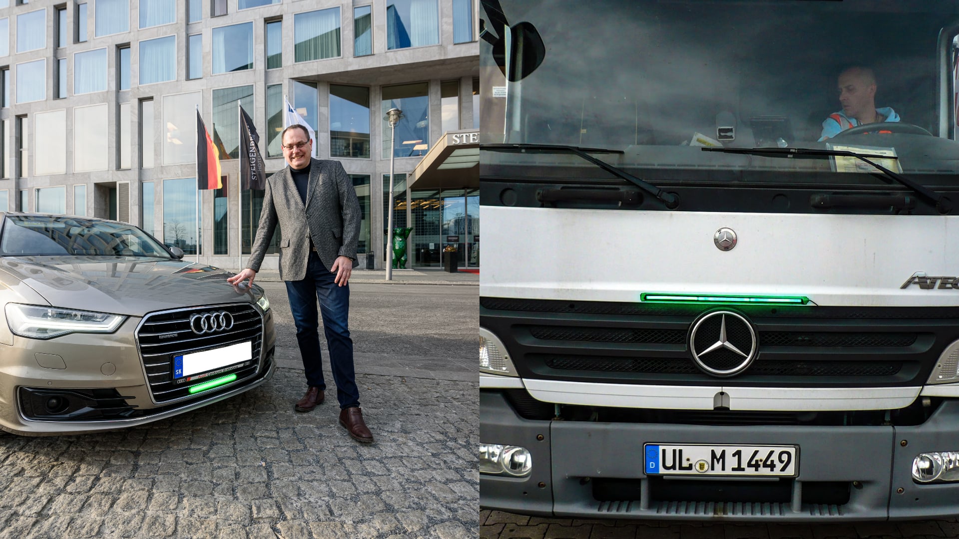 predné brzdové svetlo osobné auto a kamión