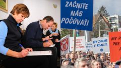 Slováci na prieskume, proteste, nespokojní ľudia protestujú