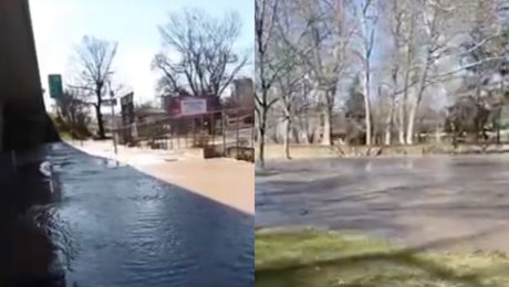 Sad Janka Kráľa je pod vodou. Prúd vody poškodzuje bratislavský park