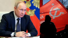 Vladimir Putin a vlajka