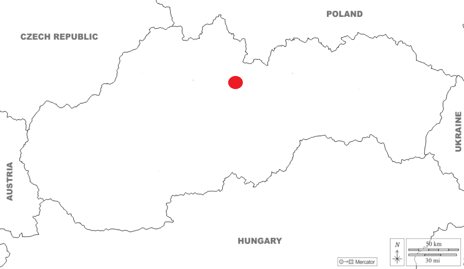 mapa Slovenska