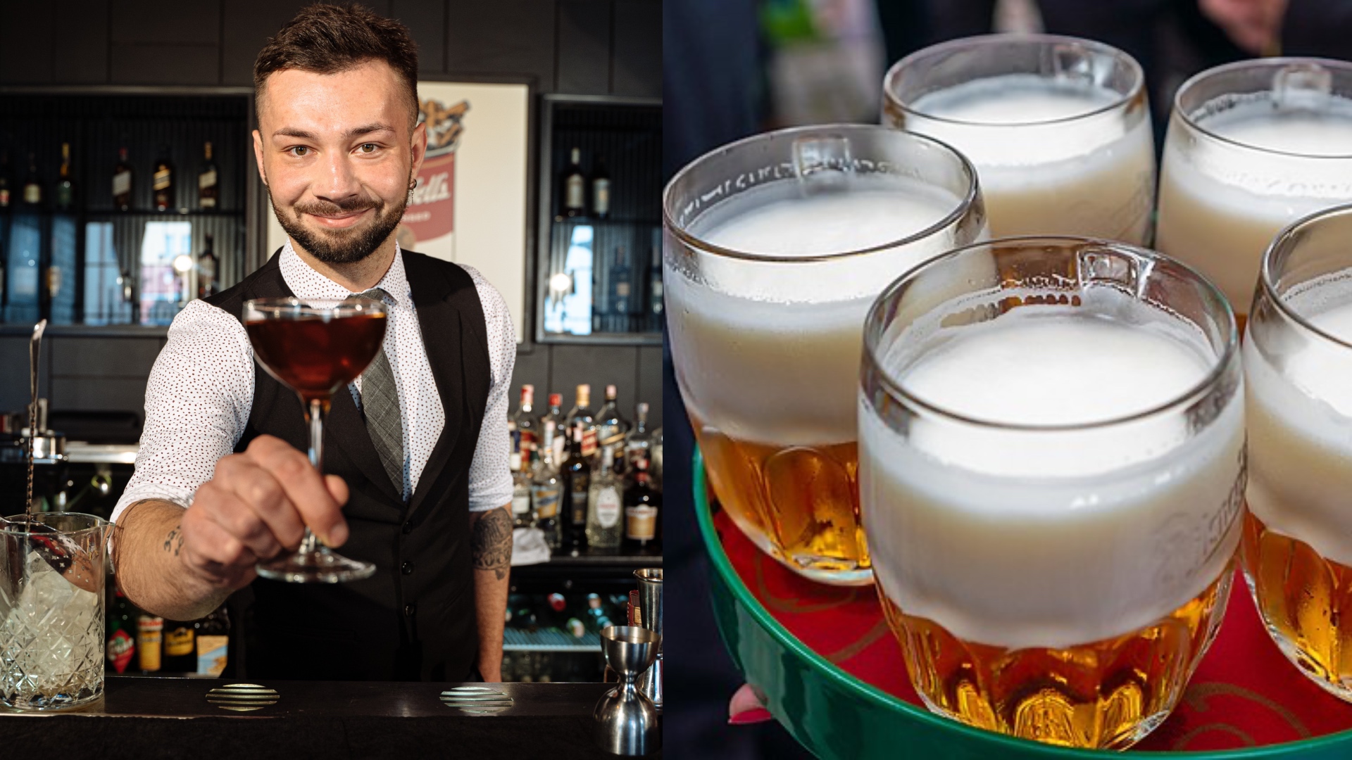 barman, pivo