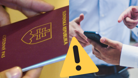 Cestovný pas a mobil v rukách