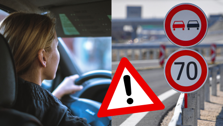 Žena za volantom a dopravné značky
