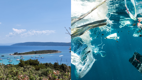 Chorvátsky ostrov a plast vo vode