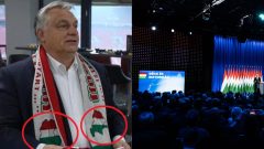 Maďarský premiér Viktor Orbán má okolo krku kontroverzný šál s mapou Veľkého Uhorska. Fidesz na sneme mapu vysvietil na obrazovkách. Kontroverzné kroky maďarskej vlády