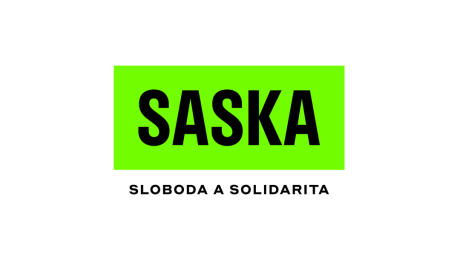 Logo SASKY v bielej verzii