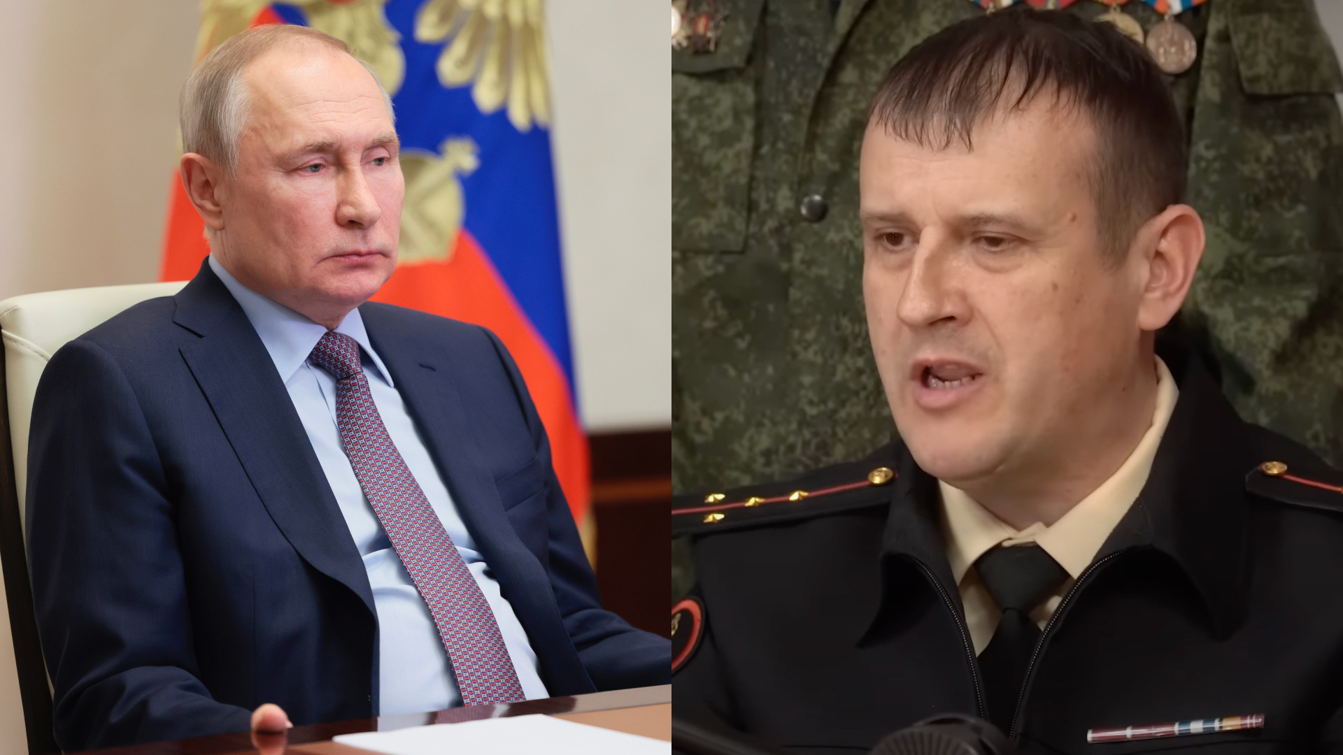 Ruský prezident Vladimir Putin a jeho oponent vo voľbách, nový kandidát Otrakoský