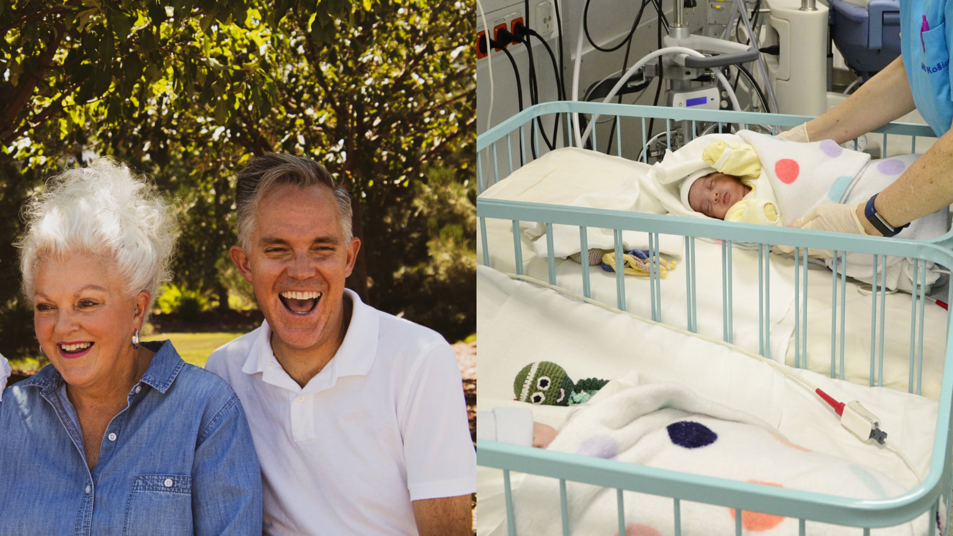 starý pár a bábätká