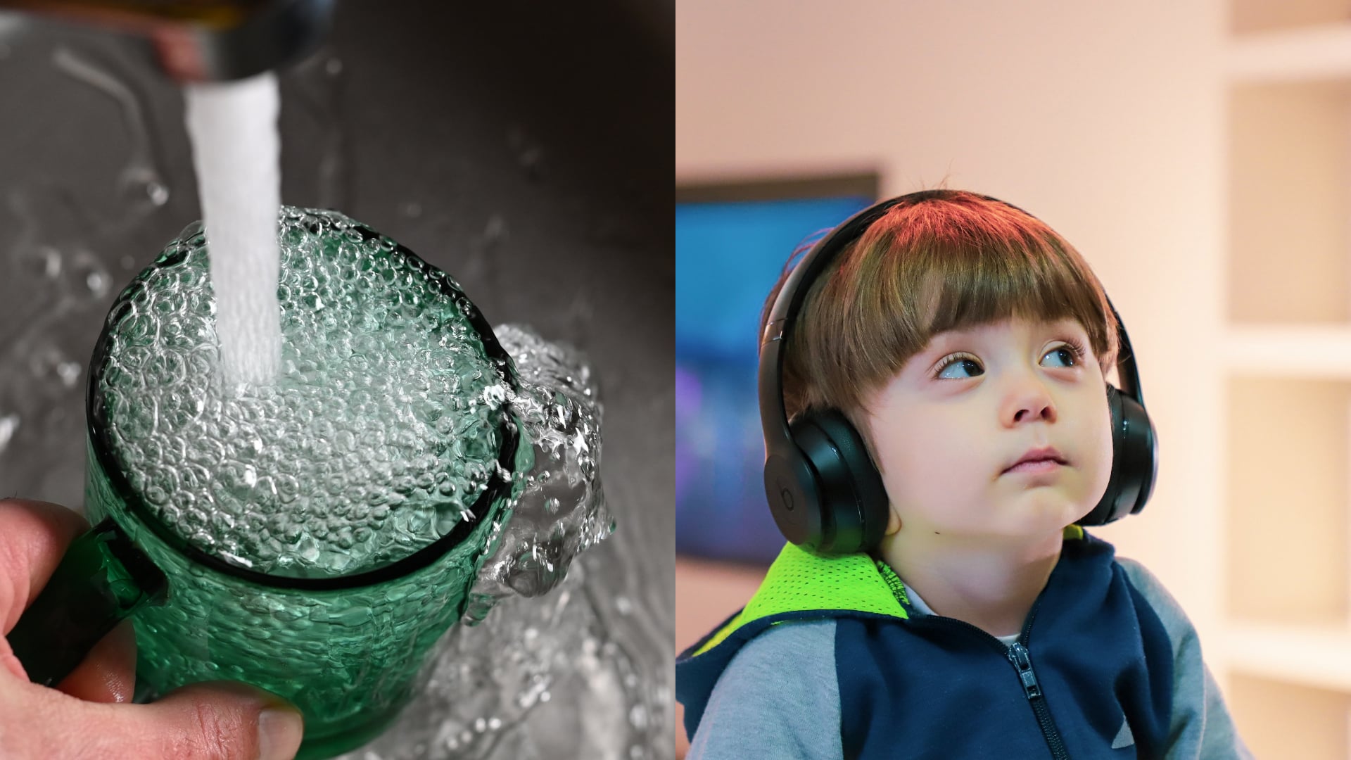 voda z kohútika a dieťa