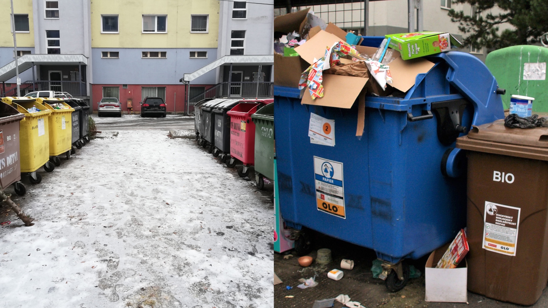 Na snímke sú kontajnery na slovenských sídliskách.