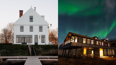 Pohľad na hotel v Amsterdame a na Islande