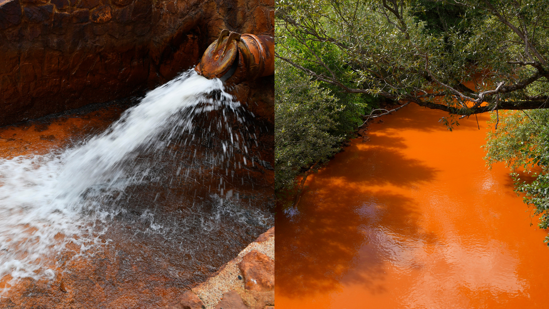 Na obrázku je znečistená rieka Slaná