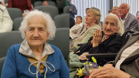 Na snímke je najstaršia Slovenka Gizka Dvončová
