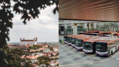 bratislavský hrad a autobusy