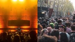 Párty, rave, elektronická hudba a dav nadšencov na Slovensku. Rave v Taliansku v Bologni.