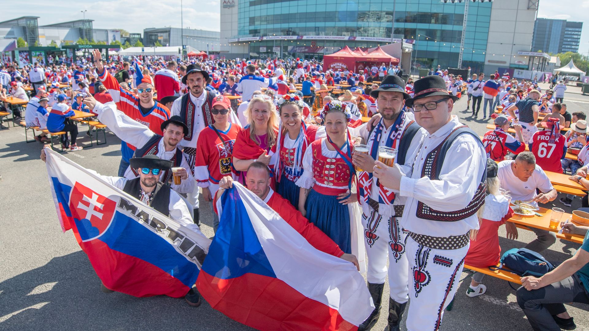 Hokej, vlajky, Slovensko proti Česku