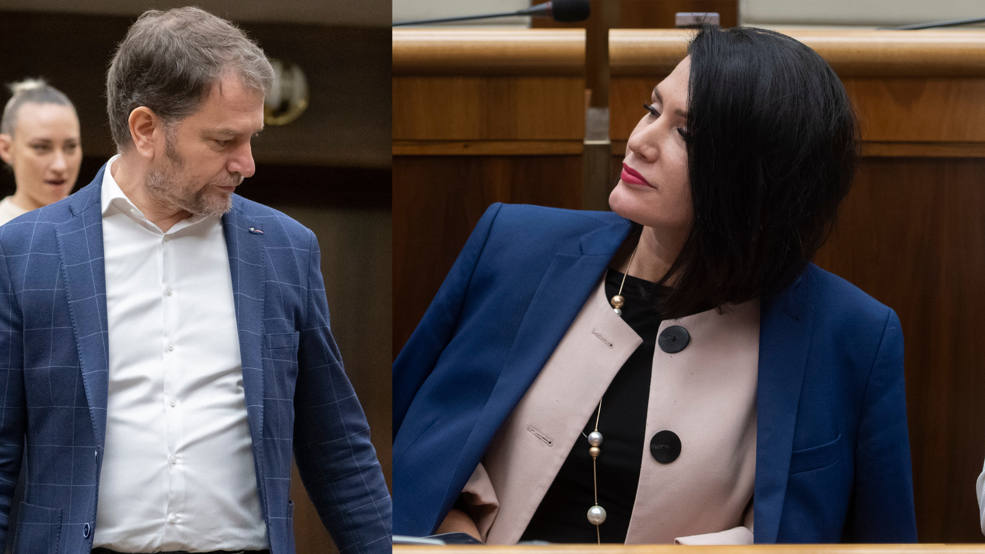 Igor Matovič a Jana Bittó Cigániková na seba hľadia