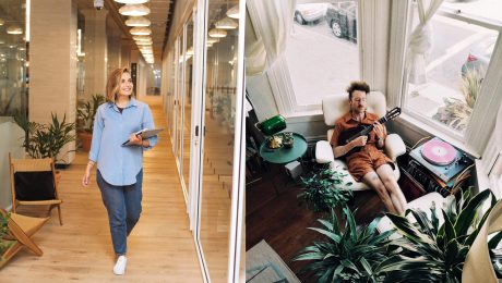 žena v práci, muž doma