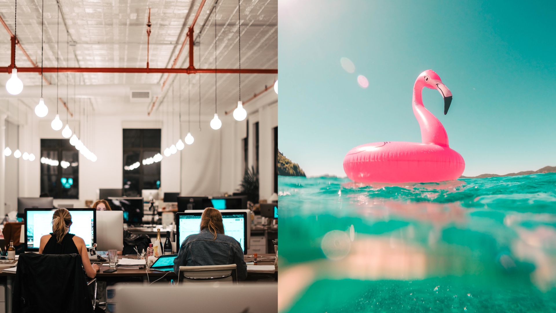 Na snímke je kancelária a nafukovačka.