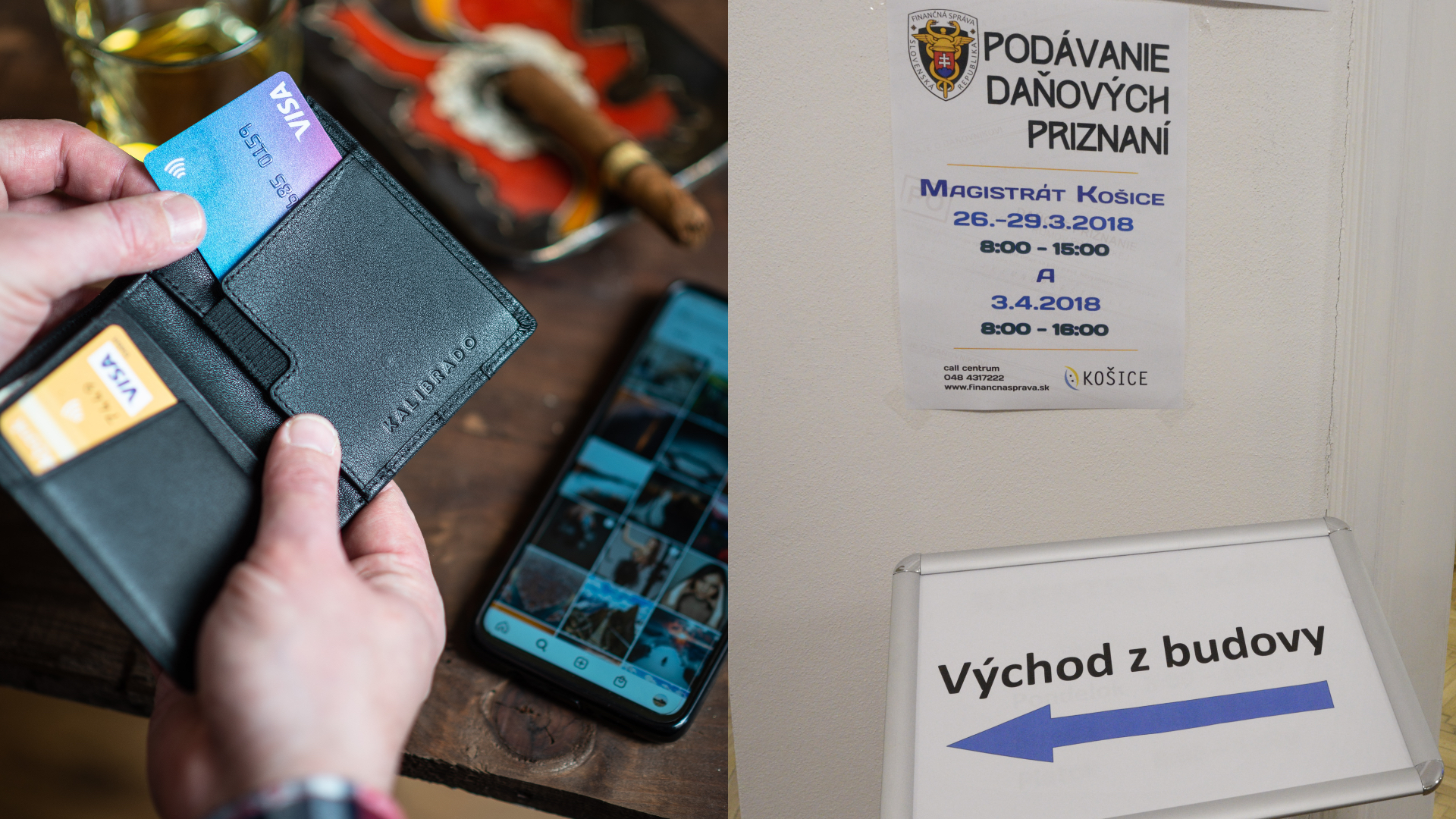 Platenie odvodov, poistného pre živnostníkov a SZČO. Na snímke je zachytená platba kartou a daňové priznanie