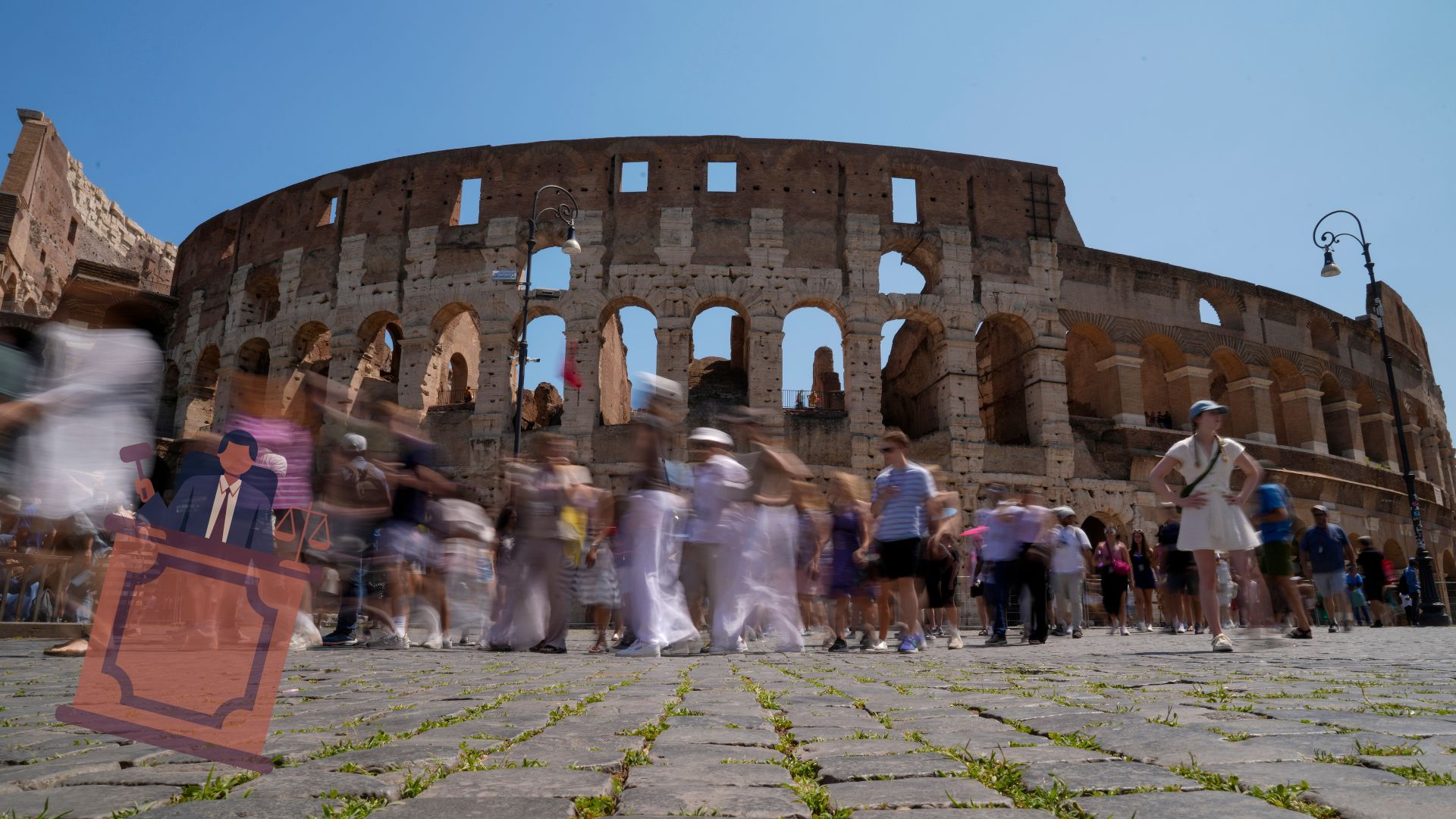 Rímske Koloseum, ktoré poškodil turista