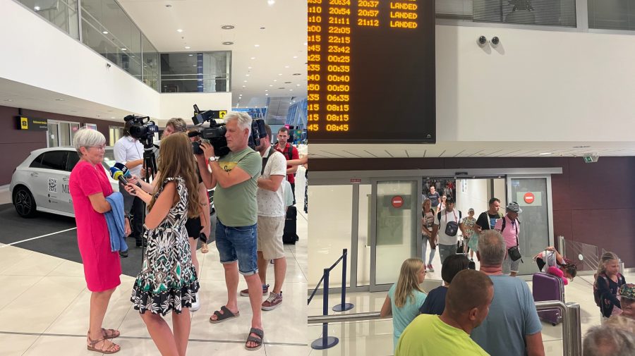 slovenskí turisti prichádzajú z Rodosu na letisko M.R. Štefánika v Bratislave