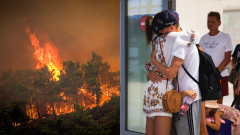 Požiar v Grécku a ľudia sa vítajú na letisku