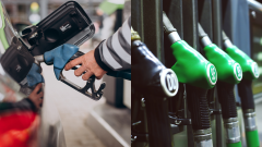 Tankovanie benzínu a stojan s typmi benzínu, ceny nafty