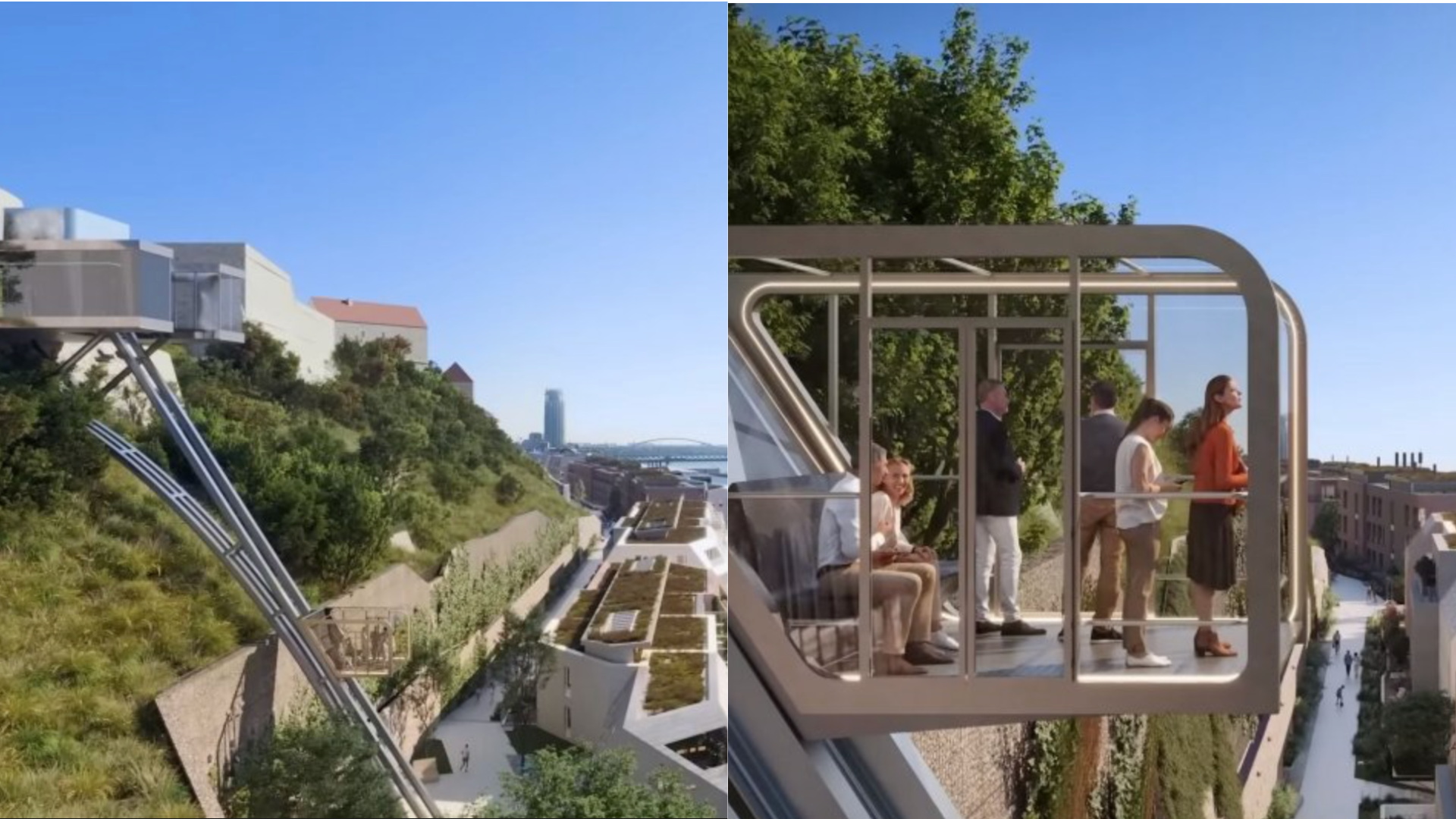 Vizualizácia výťahu na hrad