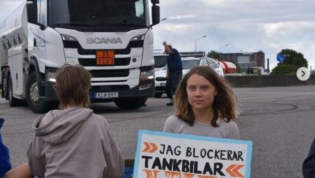 Klimatická aktivistka Greta Thunbergová protestuje v meste Malmö