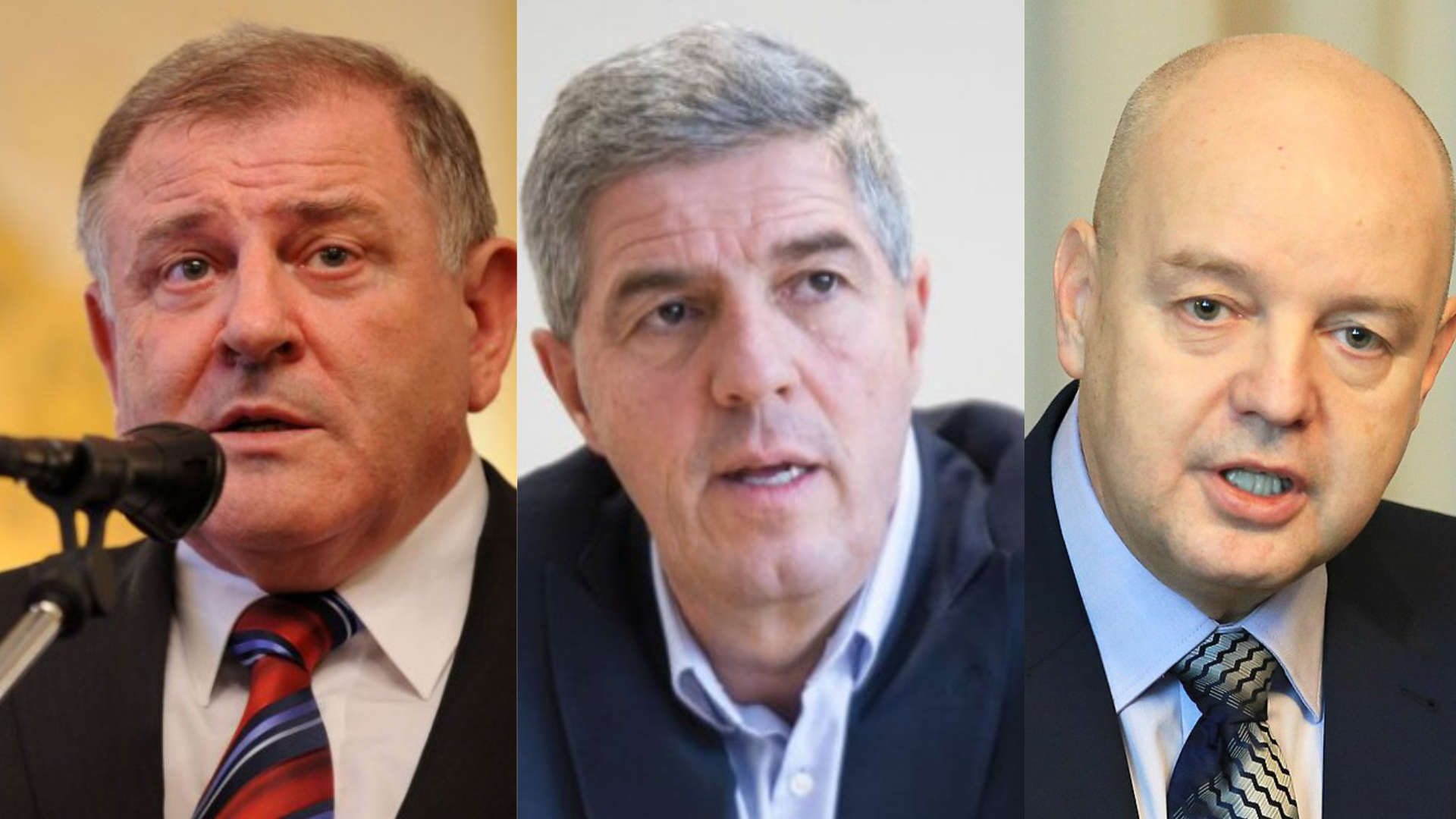 Na obrázku sú Vladimír Mečiar, Béla Bugár, Pavol Rusko