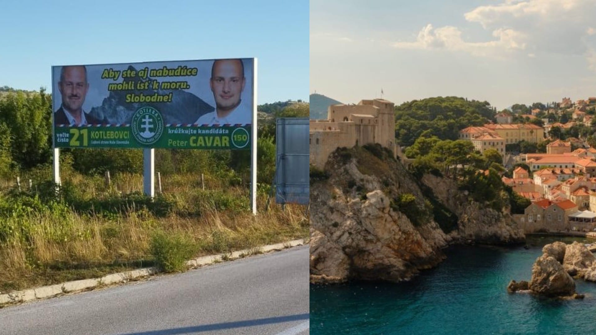 Bilboard kotlebovcov v Chorvátsku, mesto v Chorvátsku