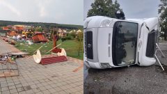 Obrovské škody v Podhájskej, kde možno udrelo tornádo. Rozbité chatky, prevrátený karaván