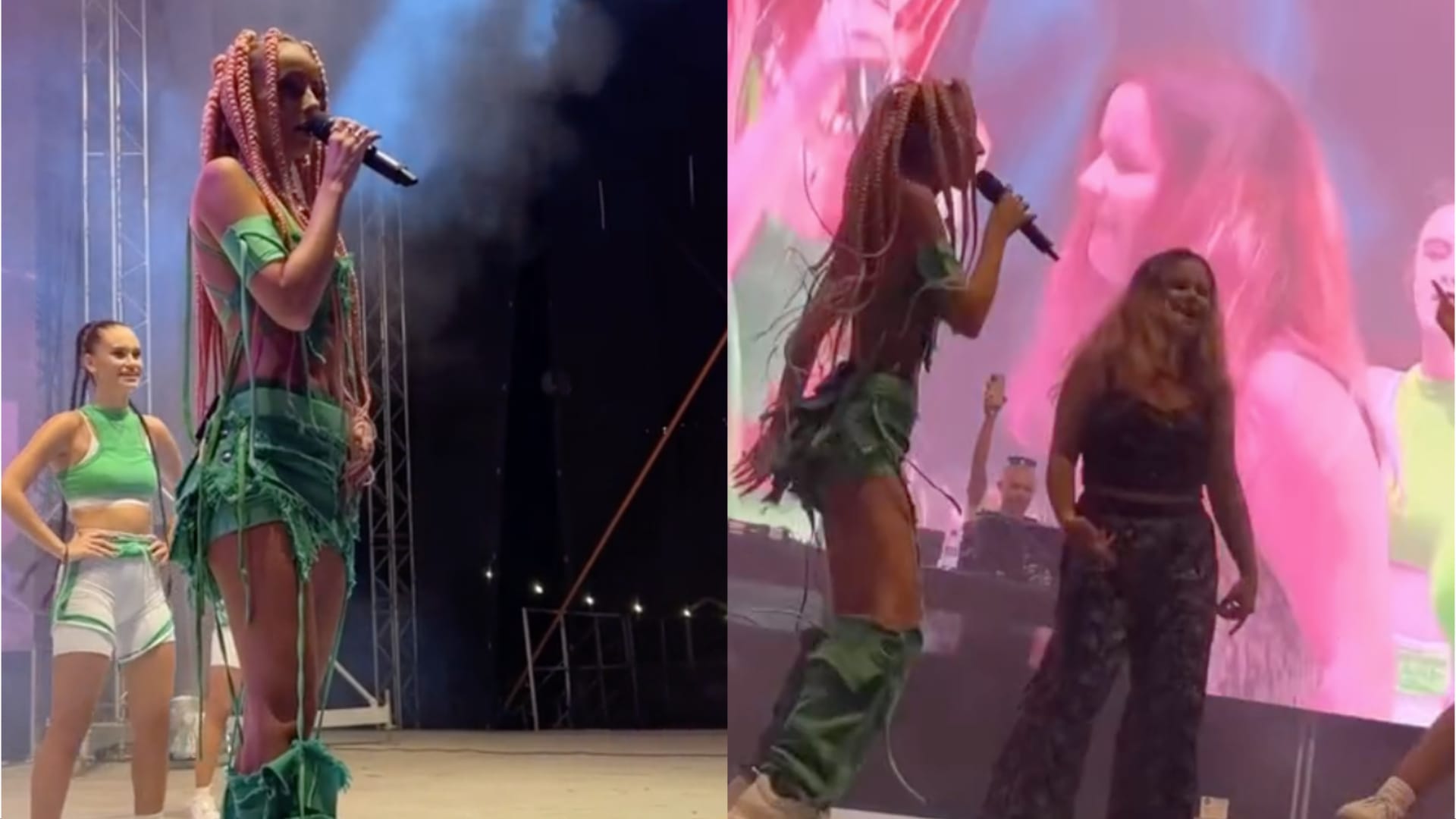 Sima s fanúšičkou tancujúc na pódiu