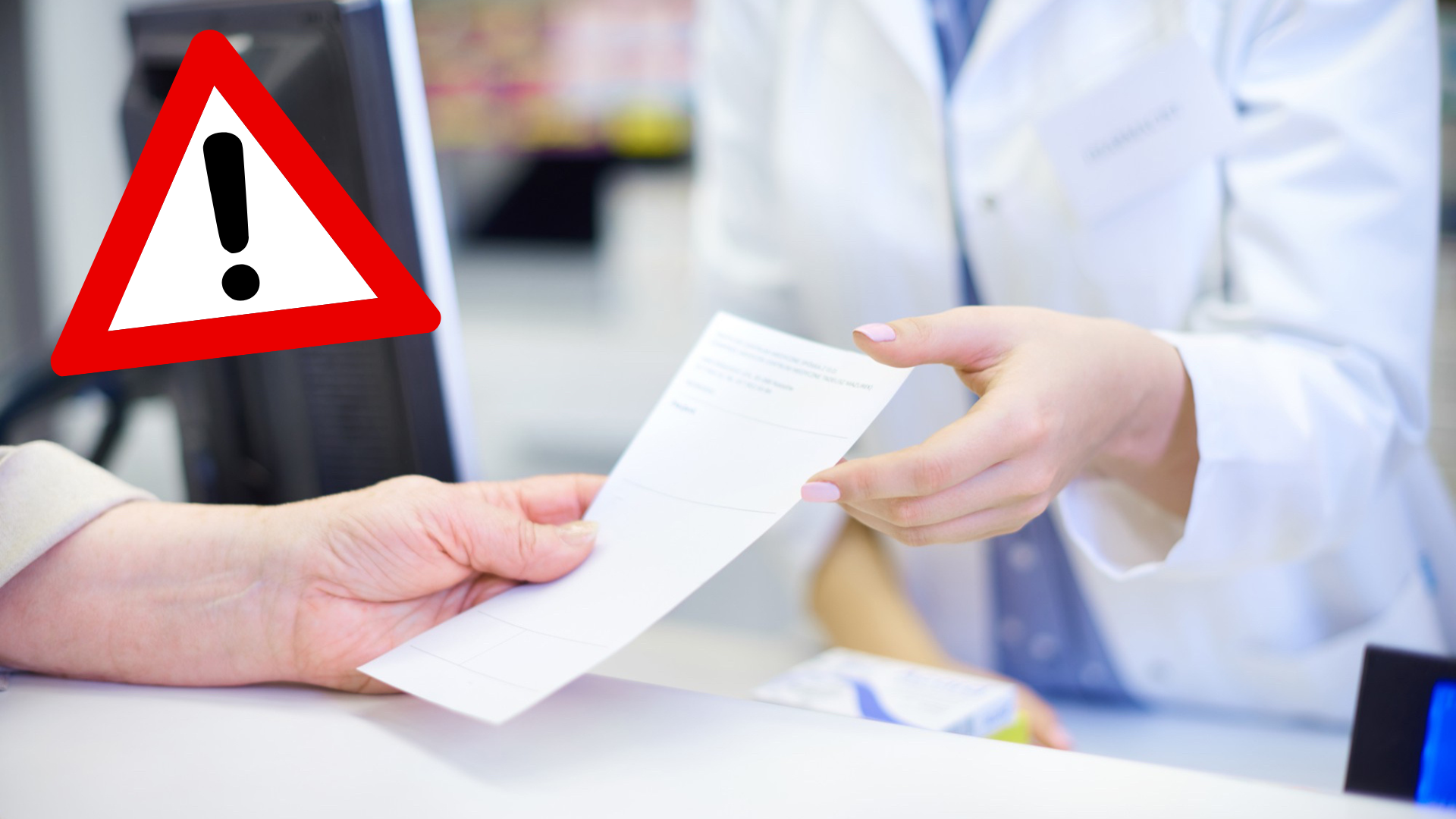 Podávanie predpisu pracovníkovi lekárne.