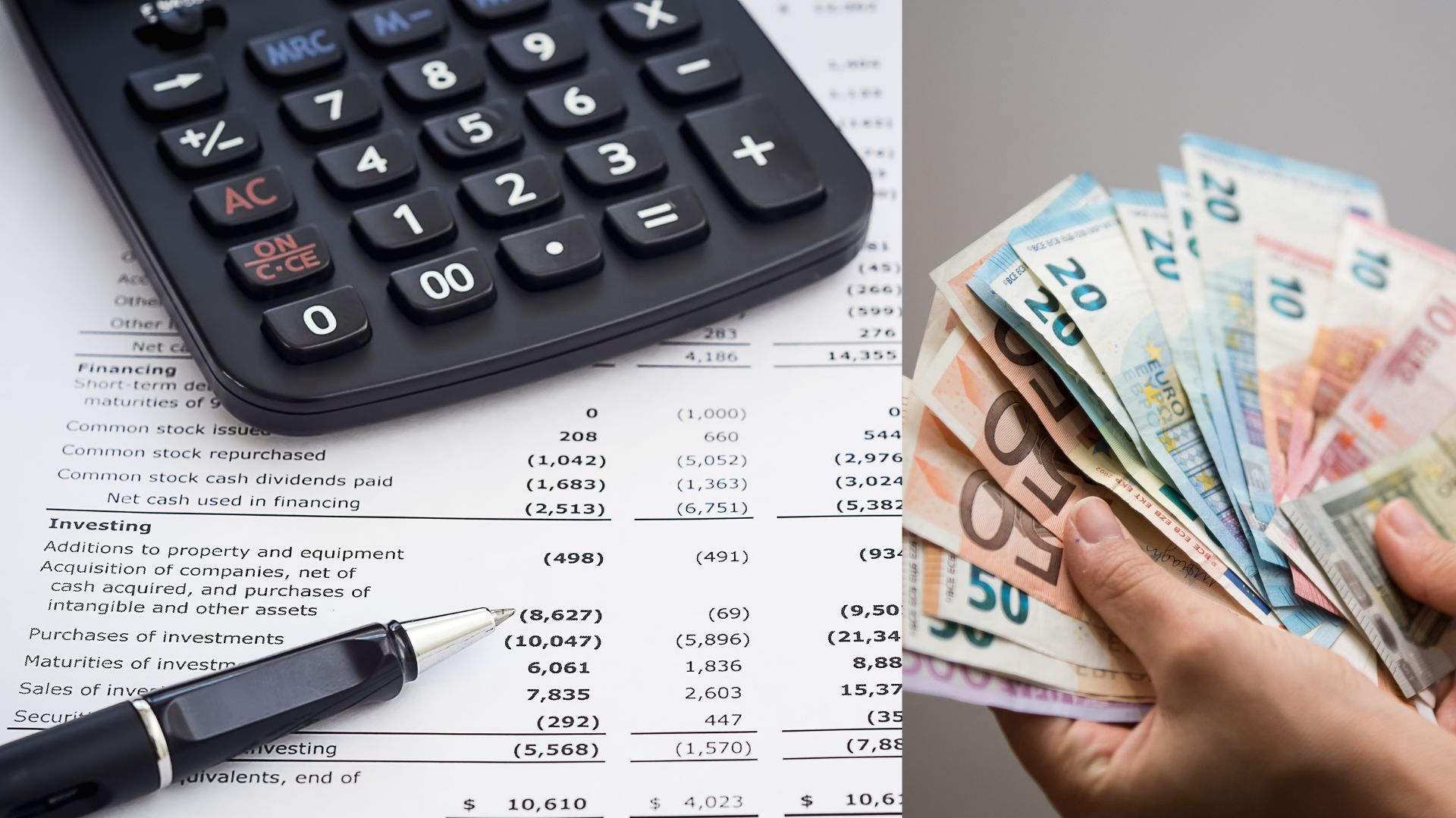 kalkulačka, peniaze, euro, finančná správa