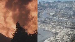 Ničívé požiare na Havaji, zábery z drona