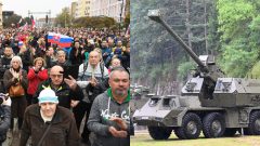 Nespokojní Slováci protestujú a samohybná húfnica Zuzana