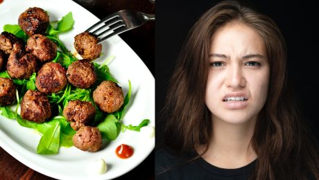 žena znechutená z jedla