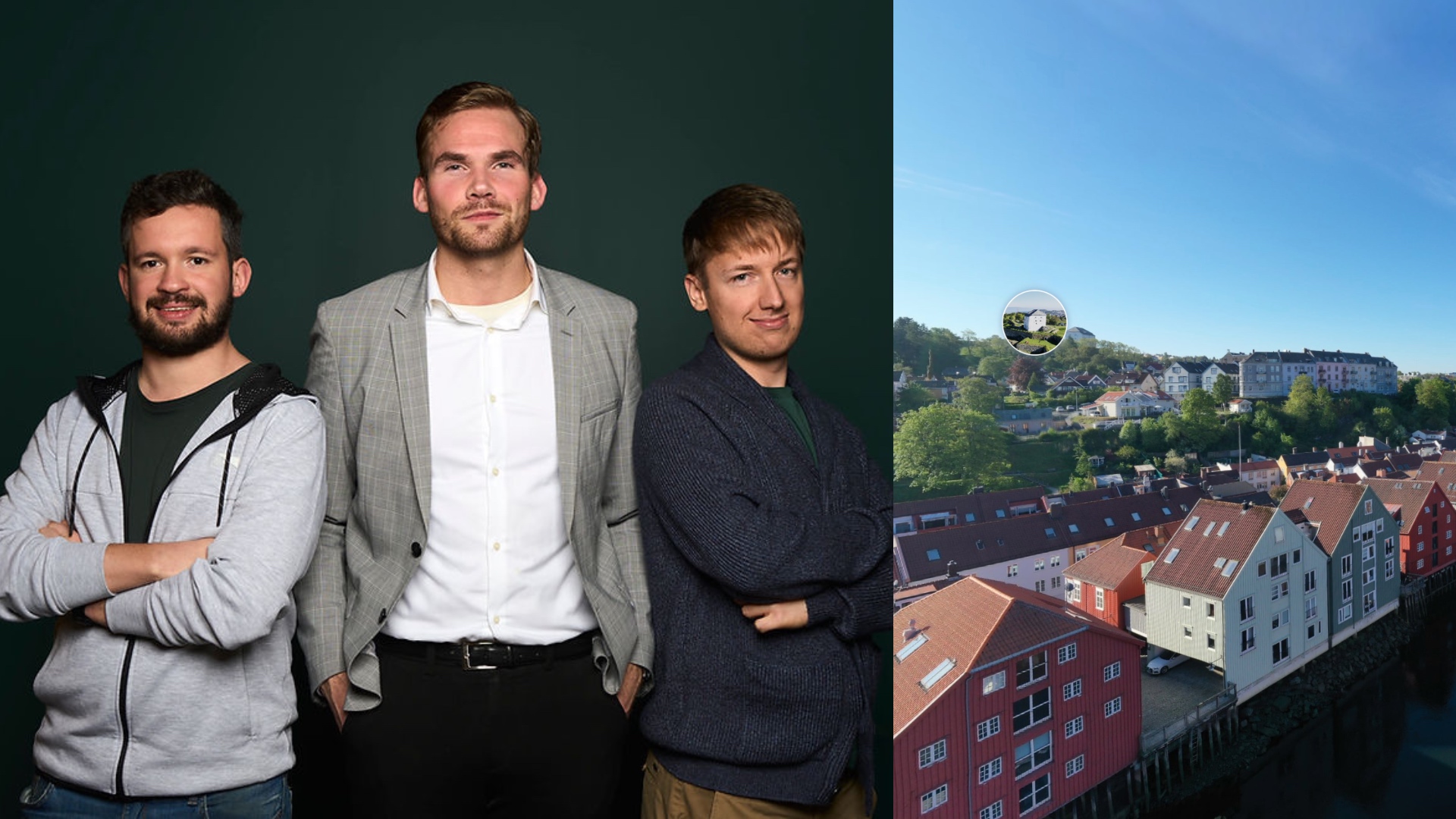 Na snímke je tím startupu Mapheim a vľavo ich interaktívna mapa.