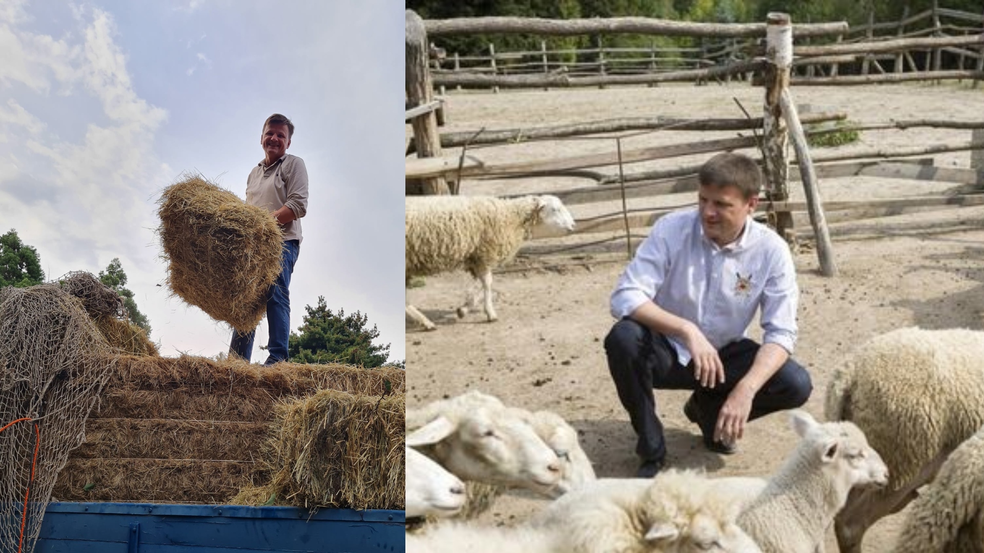 na snímke je Alojz Hlina na farme