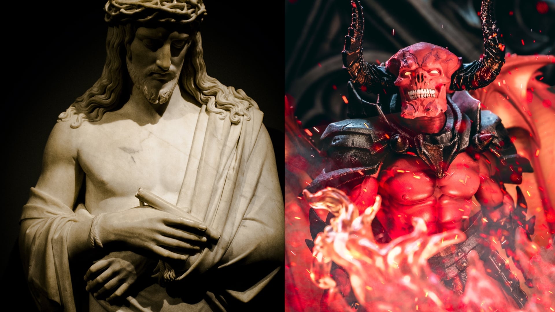 socha Krista a satan